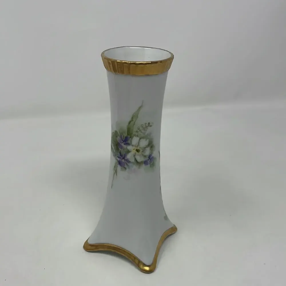 Vintage Heinrich & Co. Bavaria hand painted floral vase